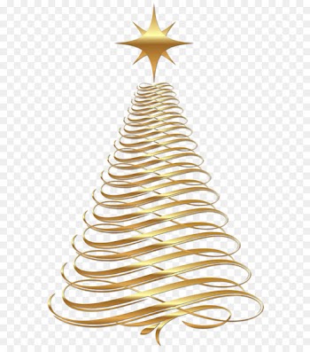 Christmas tree Christmas Day Clip art - Large Transparent Christmas Gold Tree Clipart 
