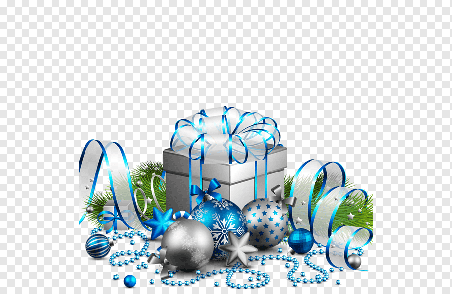 Christmas tree Christmas decoration, Christmas, blue, ribbon, festive Elements png