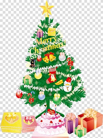 Christmas tree Christmas decoration Christmas ornament Iron-on, Christmas tree covered with gifts transparent background PNG clipart