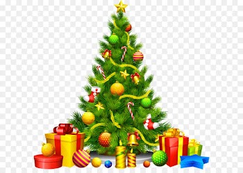 Christmas tree Christmas ornament Clip art - Large Transparent Christmas Tree with Presents Clipart 