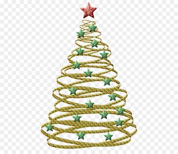 Christmas tree Christmas ornament Clip art - Transparent Gold Christmas Tree with Green Stars PNG Picture 
