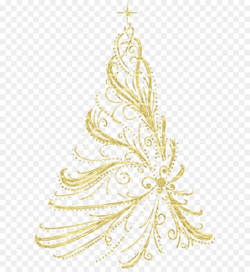 Christmas tree Christmas ornament Clip art - Transparent Golden Decorative Christmas Tree PNG Clipart 