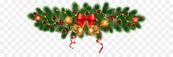 Christmas tree Christmas ornament Garland Clip art - Christmas Golden Bells and Ornaments Decoration PNG Clipart Image 