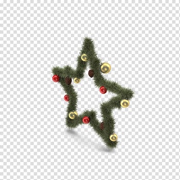 Christmas tree Christmas ornament Garland, Star Christmas Wreath transparent background PNG clipart