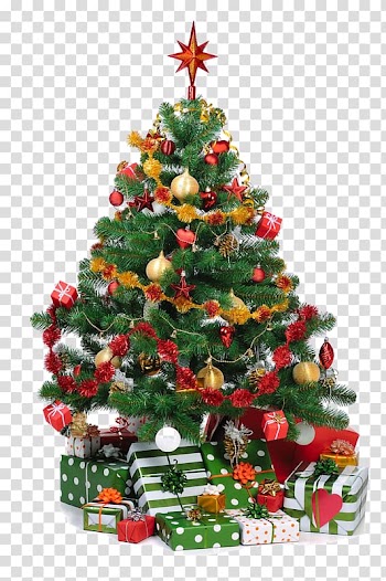 Christmas tree Christmas ornament Gift, Big Christmas tree decoration gift transparent background PNG clipart