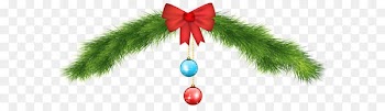 Christmas tree Clip art - Christmas Pine Decor with Red Bow PNG Clip Art Image 