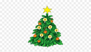 Christmas Tree Clip Art With Candles - Illustrations Decorated Christmas Trees