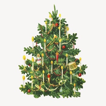 Christmas tree collage element, vintage | Free PSD Illustration - rawpixel