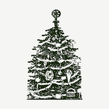 Christmas tree collage element, vintage | Free PSD - rawpixel