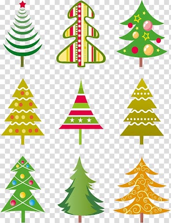 Christmas tree , Color Christmas Tree Collection transparent background PNG clipart
