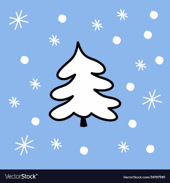 christmas tree color in flat style