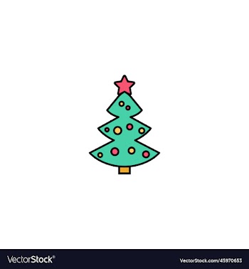 christmas tree creative icon multicolor line