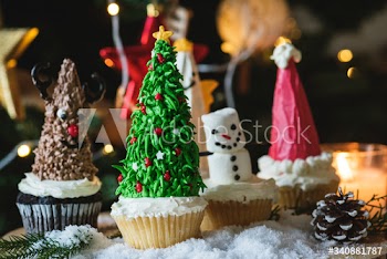 Christmas tree cupcakes