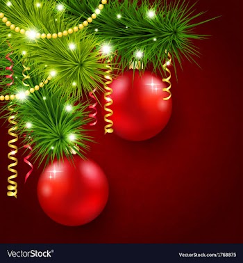  					Christmas tree decorated with red balls vector&nbsp;image														