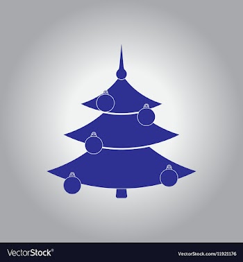 Christmas tree decorated with vector image