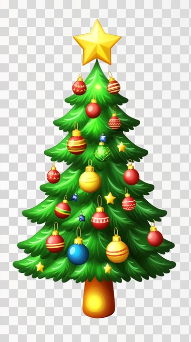 christmas tree emoji in 3D with a white background, just a b