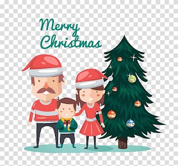 Christmas tree Family Illustration, Christmas trees and family transparent background PNG clipart