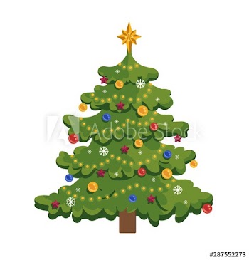 Christmas tree flat vector illustration