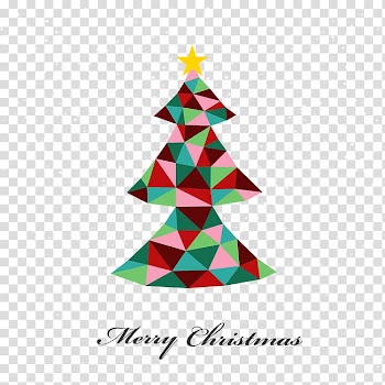 Christmas tree, Geometric Christmas Tree transparent background PNG clipart