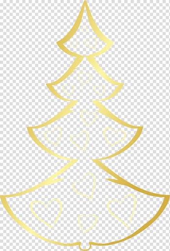 Christmas tree Gold Illustration, Cartoon golden Christmas tree transparent background PNG clipart