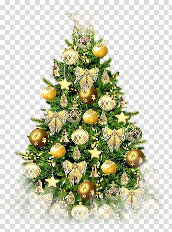 Christmas tree , Golden Christmas tree transparent background PNG clipart