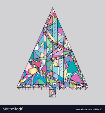 Christmas tree hand drawn happy new vector image