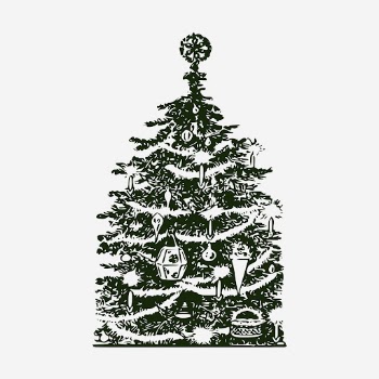 Christmas tree hand drawn illustration. | Free Photo - rawpixel