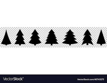 christmas tree icons black silhouette design