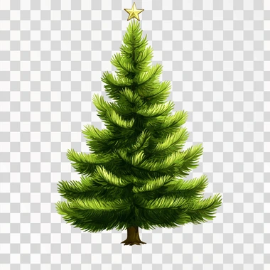 Christmas tree illustration style against a white background