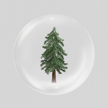Christmas tree in bubble sticker, | Free PSD - rawpixel