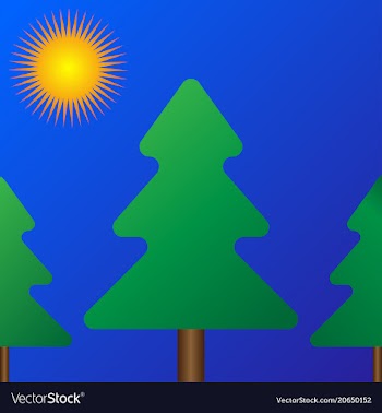 Christmas tree in the forest vector image