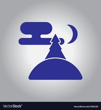 Christmas tree on hill vector image