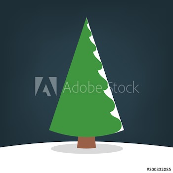 Christmas tree on the snow