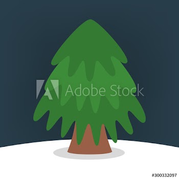 Christmas tree on the snow