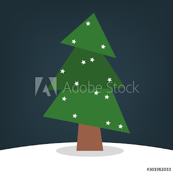 Christmas tree on the snow