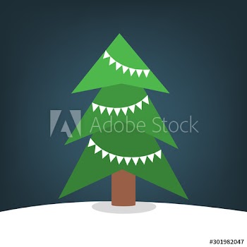 Christmas tree on the snow