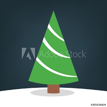 Christmas tree on the snow