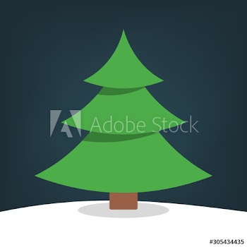 Christmas tree on the snow