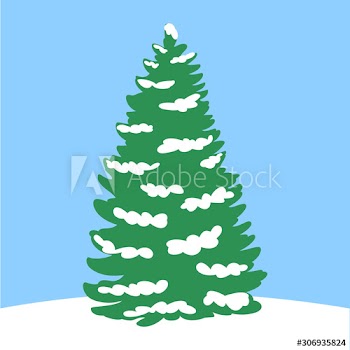 Christmas tree on the snow