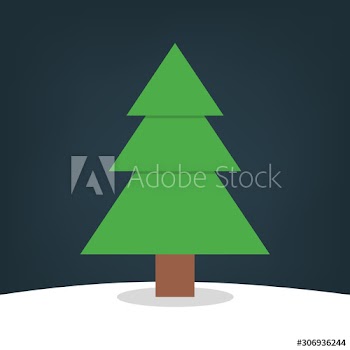 Christmas tree on the snow