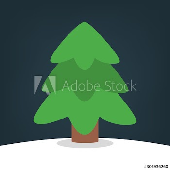 Christmas tree on the snow