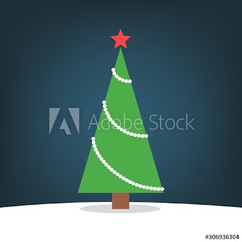 Christmas tree on the snow