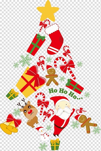 Christmas tree Paper Santa Claus Christmas card, Creative Christmas tree transparent background PNG clipart