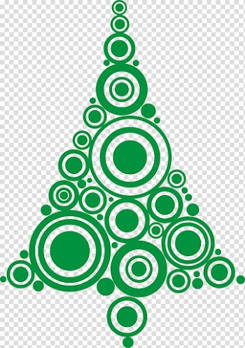 Christmas tree Phonograph record Christmas decoration, Christmas tree composed of green circle transparent background PNG clipart