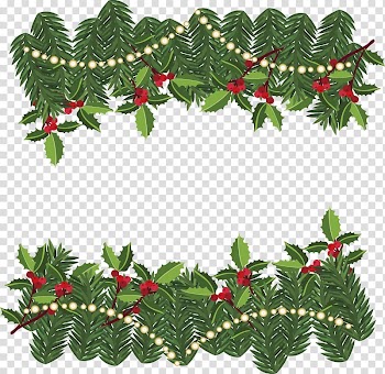 Christmas tree Pine Leaf Christmas ornament, Loose leaf frame transparent background PNG clipart