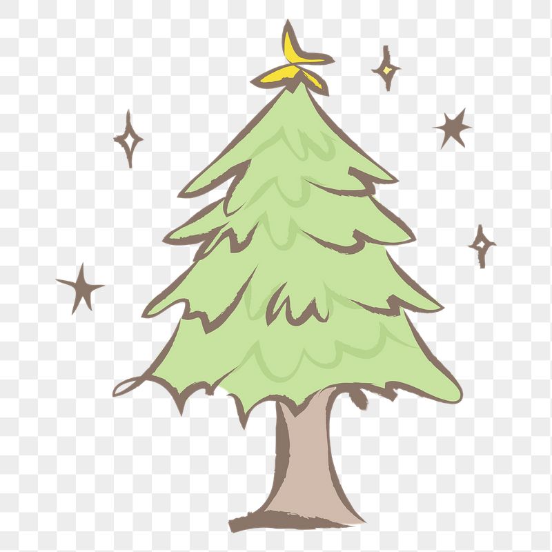 Christmas tree png sticker, pastel | Free PNG Illustration - rawpixel