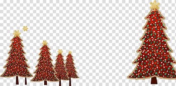 Christmas tree Red, Red Christmas tree transparent background PNG clipart