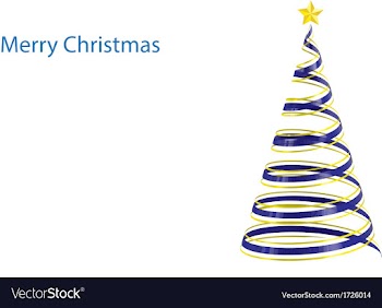 Christmas tree ribbon vector image