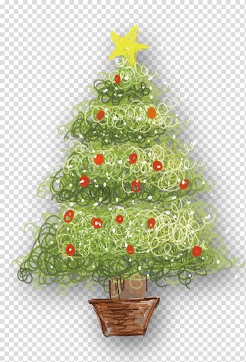 Christmas tree Santa Claus Christmas card Christmas decoration, Fir trees illuminating transparent background PNG clipart