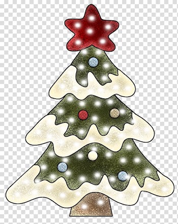 Christmas tree Santa Claus Christmas card , Christmas tree lights transparent background PNG clipart